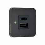 Scanstrut SC-TILE-10 USB-A and USB-C Interiors Charging Socket 12V/24V - Black Bezel