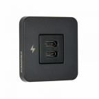 Scanstrut SC-TILE-20 Dual USB-C Interiors Charging Socket 12V/24V - Black Bezel
