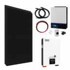 5kW Complete Off-grid Solar Power System with 2.6kW (6 x 430W) Sharp solar panels, 5kW hybrid inverter and 5kWh wall-mounted lithium battery